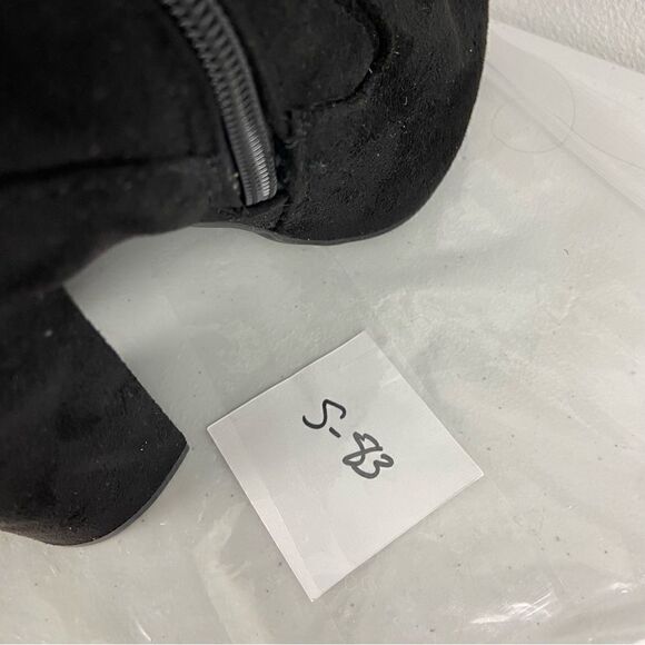 Shoe Dazzle Ivona Black Micro Suede Over the Knee Boots Grunge Streetwear Sz 8.5 - Picture 11 of 11